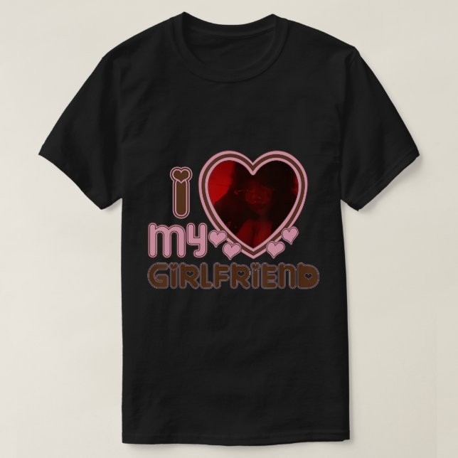 Mens Unisex Custom T - Shirt I Liebe Meine Freundi (Design vorne)