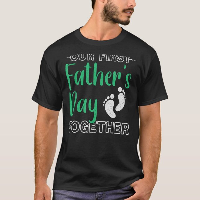 Mens unser erster Vater S Day Papa Kind Vater T-Shirt (Vorderseite)