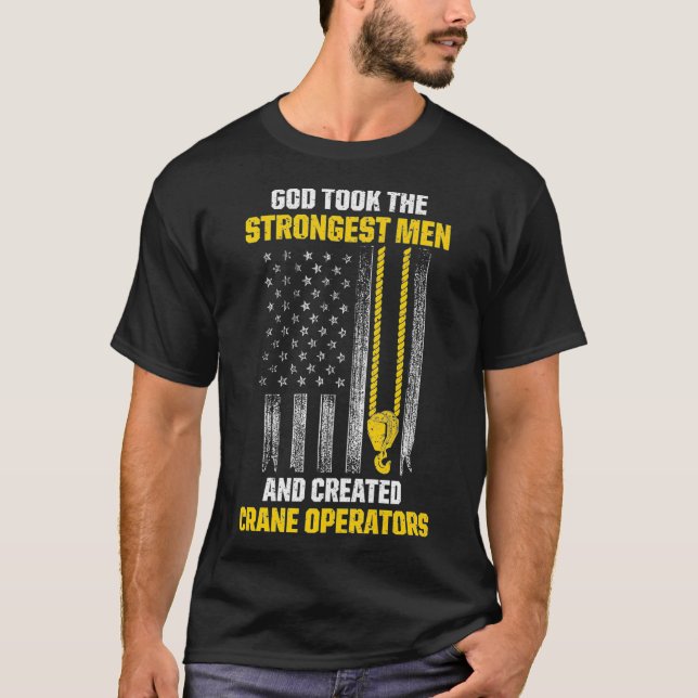 Mens US Flag Cranbetreiber Strongest Men T-Shirt (Vorderseite)