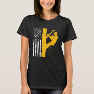 Mens US Flag Tree Climber T-Shirt