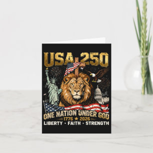 Mens Usa 250 Eine Nation Unter Gott Löwe Liberty Karte