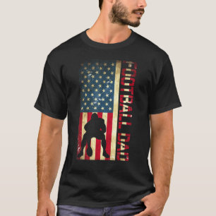 Mens Usa Flag Football Vater - Pittsburgh Lineman  T-Shirt