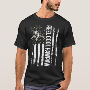 Mens Usa Reel Cool Pawpaw für Papa Fischen Fauna T-Shirt