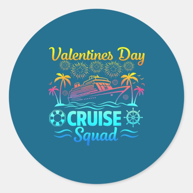 Mens Valentines Day Cruise Squad 2026 Vacation Tra Runder Aufkleber (Vorderseite)