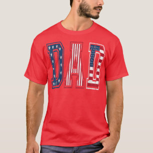 Mens Vater American Flag Fathed Day Cool Patriotic T-Shirt