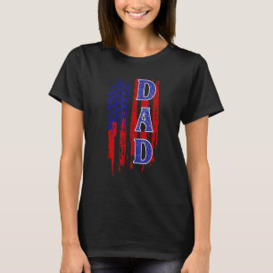 Mens Vater American Flag Military Veteran Patrioti T-Shirt