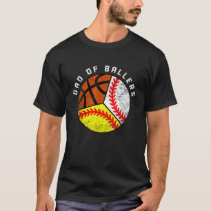 Mens Vater Ballers Funny Baseball Softball-Korb T-Shirt