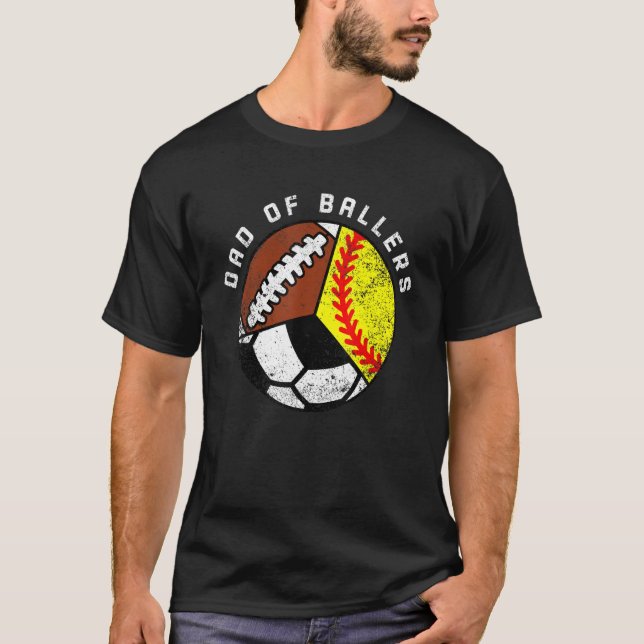 Mens Vater Ballers Softball Fußball Fußball Vater T-Shirt (Vorderseite)