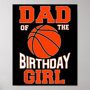 Mens Vater Bysketbyll Birthday Girl Family Byller Poster