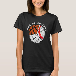 Mens Vater der Baller Baseball Volleyball Basketba T-Shirt