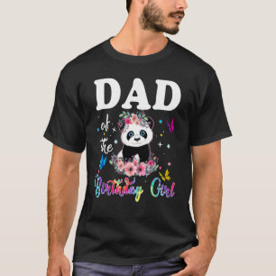 Mens Vater des Geburtstags Girl Panda Bären Party T-Shirt