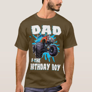Mens Vater des Geburtstagsjungen Monsters Truck Bi T-Shirt