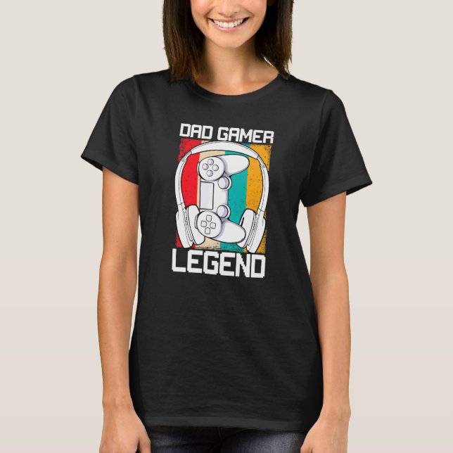 Mens Vater Gamer Legend Vathers Day Retro Videospi T-Shirt (Vorderseite)