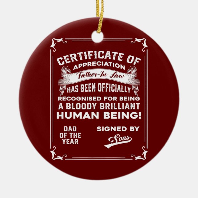 Mens Vater Geschenk vom Sohn des Juristenvaters Keramik Ornament (Vorne)