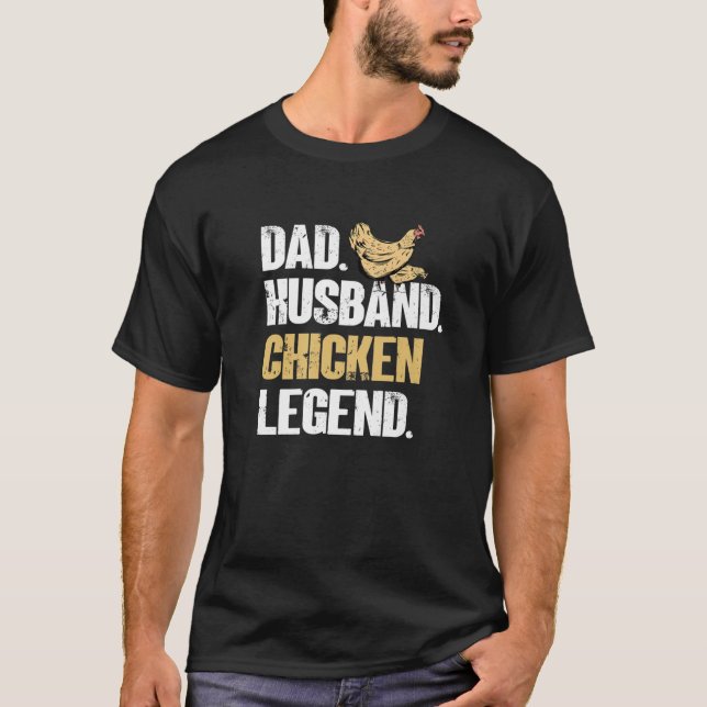 Mens Vater Husband Chicken Legend - Bauer Rooster  T-Shirt (Vorderseite)