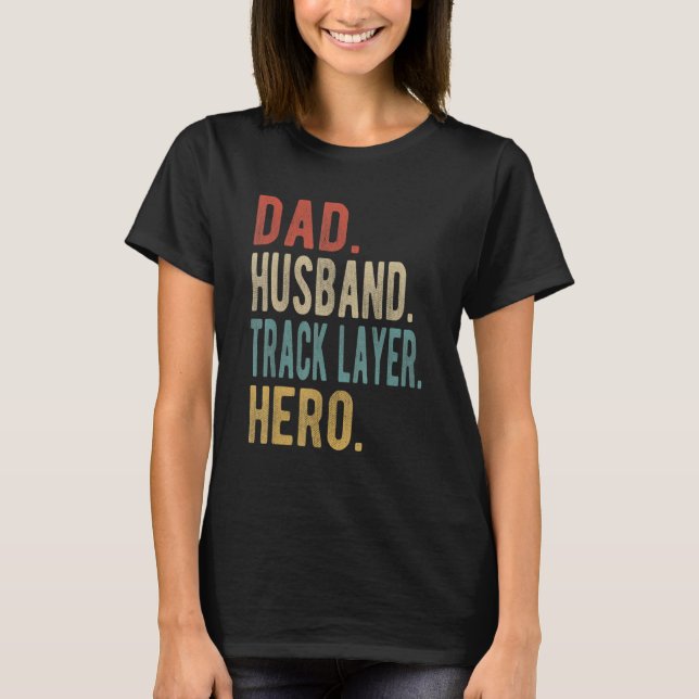 Mens Vater Husband Track Layer Hero T-Shirt (Vorderseite)