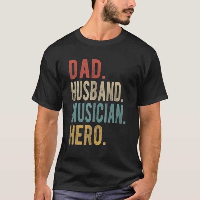 Mens Vater Musikerheld T-Shirt (Vorderseite)