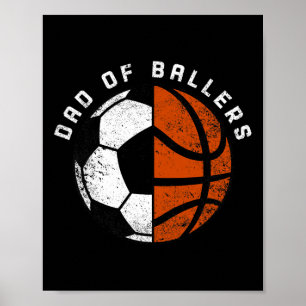 Mens Vater of Byllers Fun Soccer Bysketbyll Vater Poster