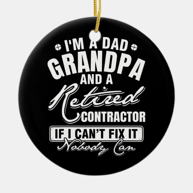 Mens Vater Opa und ein müder AN Funny Keramik Ornament (Vorne)