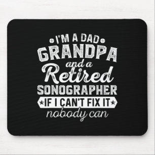 Mens Vater Opa und Lieutenant Sonographin Weihnach Mousepad