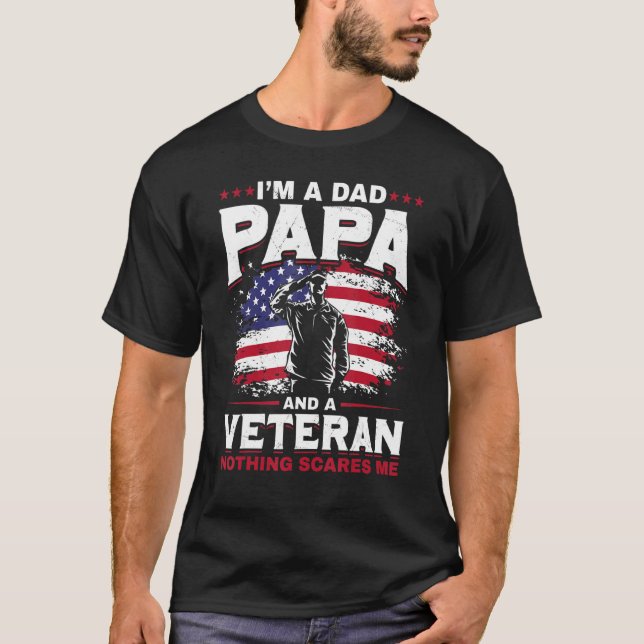 Mens Vater Papa Us Veteran Patriotischer Vater Sol T-Shirt (Vorderseite)