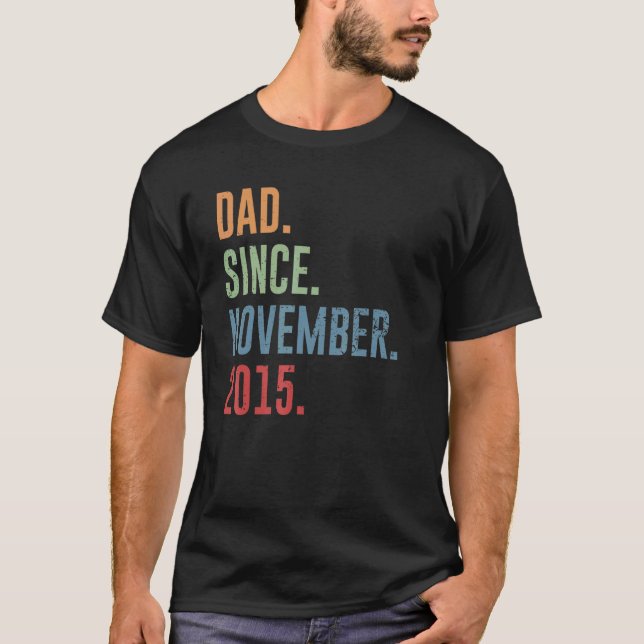 Mens-Vater seit November 2015 T-Shirt (Vorderseite)