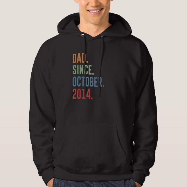 Mens Vater Seit Oktober 2014 Hoodie (Vorderseite)
