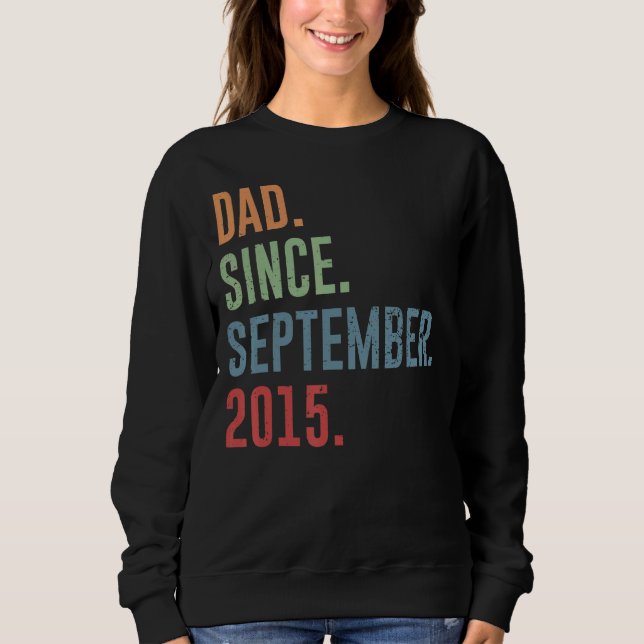 Mens Vater Seit September 2015 Sweatshirt (Vorderseite)