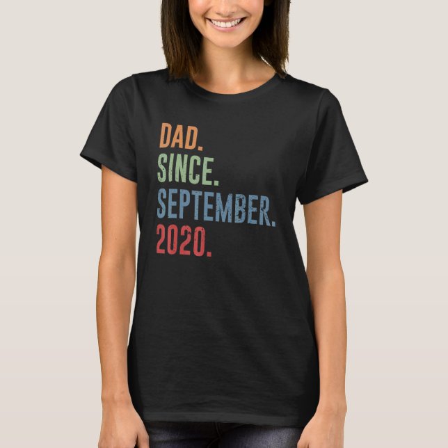 Mens Vater Seit September 2020 T-Shirt (Vorderseite)