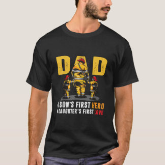 Mens Vater Sons First Hero Daughters Erste Liebe F T-Shirt