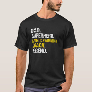 Mens Vater Superheran Kunstvoll Schwimmbad Coach F T-Shirt