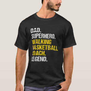 Mens Vater Superherd Wandern Basketball Trainer Fu T-Shirt