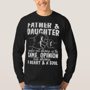 Mens Vater & Tochter Vater Vater eines Herzens und T-Shirt