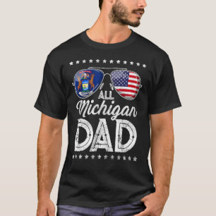 Mens Vater Vatertag Michigan 4. Juli Usa Fl T-Shirt