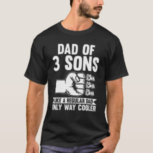 Mens Vater von 3 Söhnen wie ein normaler Vater nur T-Shirt