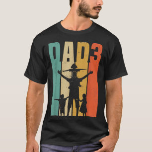 Mens Vater von 3 Vater 3 Vatertag T-Shirt