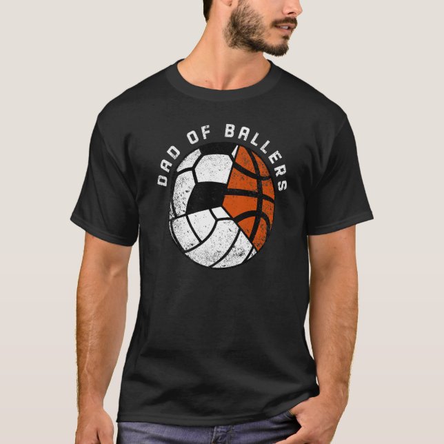 Mens Vater von Ballers Volleyball Fußball Basketba T-Shirt (Vorderseite)
