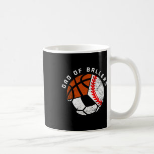 Mens Vater von Byllers Fun Bysebyll Soccer Bysketb Kaffeetasse