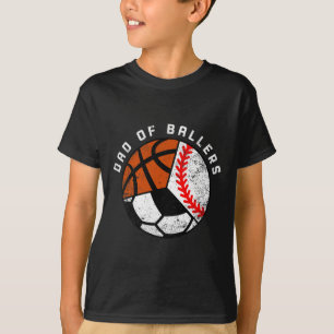 Mens Vater von Byllers Fun Bysebyll Soccer Bysketb T-Shirt
