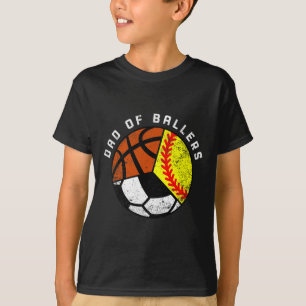 Mens Vater von Byllers Fun Softbyll Soccer Bysketb T-Shirt