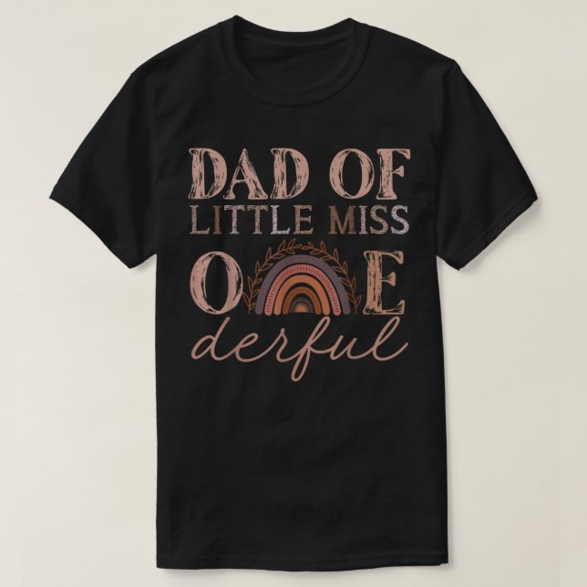 Mens Vater von Little Miss Onederful Erster Geburt T-Shirt (Design vorne)