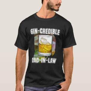 Mens Vaters Day Gin Credibile Vater in Law Drink T-Shirt