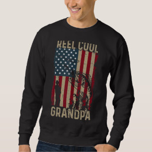 Mens Vatertag Angeln Cool Großvater Ameri Sweatshirt