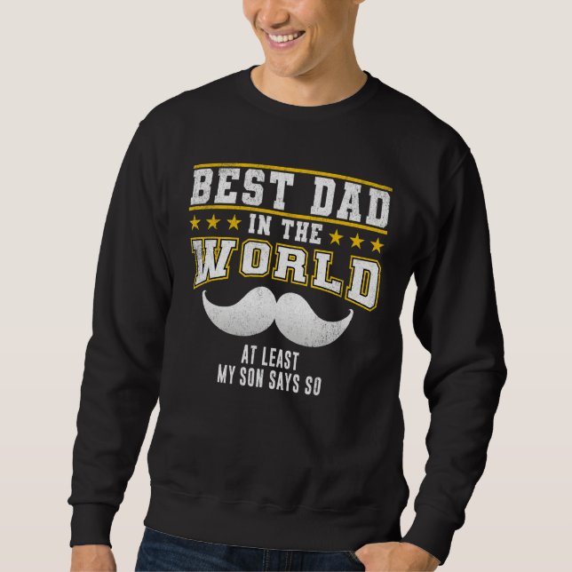 Mens Vatertag Bester Vater der Welt mindestens Sweatshirt (Vorderseite)