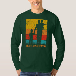 Mens Vatertag Bester Vater je Retro Sonnenuntergan T-Shirt