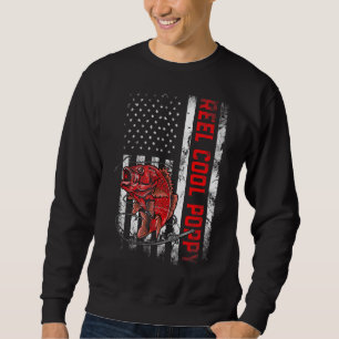 Mens Vatertag Cooler Mohnfisch Amerikanischer Fisc Sweatshirt
