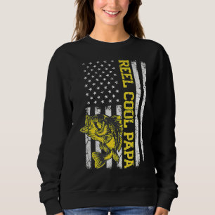 Mens Vatertag Rollen Cool Papa Fish American Fl Sweatshirt