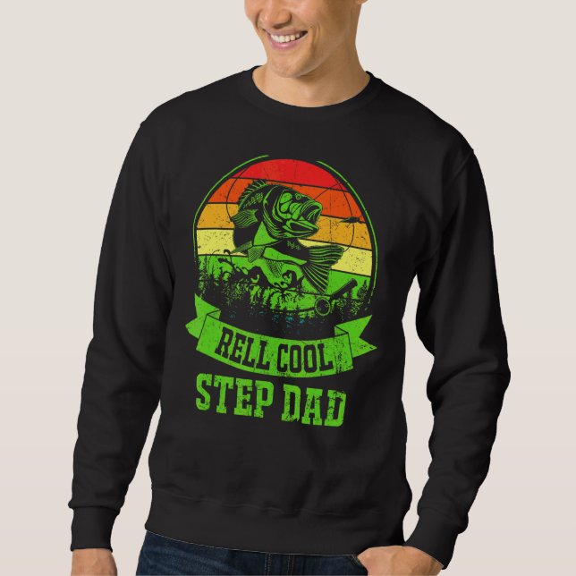 Mens Vatertag Vintager Fang Cool Step Da Sweatshirt (Vorderseite)