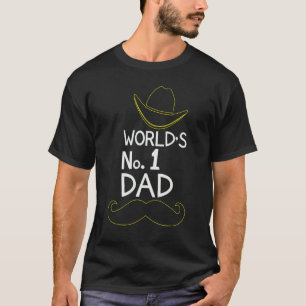 Mens Vatertag Welt Nummer 1 Vater Mustache T-Shirt