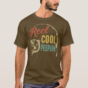 Mens Vathage Vintage Fischerei zeichnen Cool Peepa T-Shirt